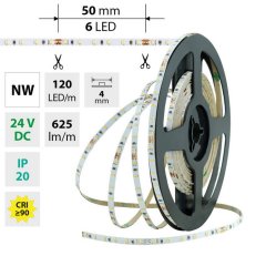 LED pásek SMD2216 NW, 120LED/m, 7,2W/m, 625lm/m, IP20, DC 24V, 4mm, 10m