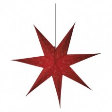 Vánoční LED hvězda papírová červená, 75cm