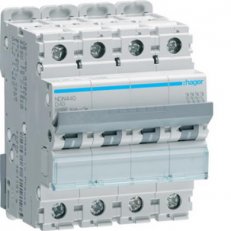 Jistič 4 pól. 40A, charakteristika D, 10 kA /ND440A/ HAGER NDN440
