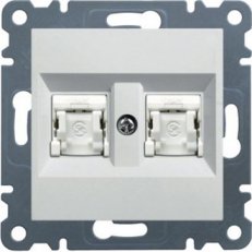 Zásuvka datová 2x RJ cat.5e FTP, bílá lesk HAGER WL2140