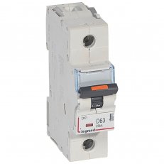 DX3 JISTIČ, 1 PÓLOVÝ, CHAR. D,63A 25KA LEGRAND 409813