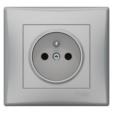 Sedna Zásuvka 2P+PE 230V 16A, clonky, Aluminium SCHNEIDER SDN2800260