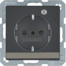 Zásuvka SCHUKO se signalizační LED, Q.x, antracit sametová BERKER 41106086