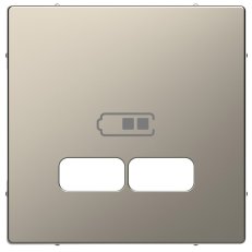 Centrální deska, Merten D-Life, pro 2xUSB, kov, Nikl    SCHNEIDER MTN4367-6050