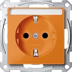 Merten Zásuvka 250V/16A SCHUKO popisové pole System M oranžová MTN2302-0302