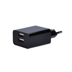 USB nabíjecí adaptér, 2x USB, 3100mA max., AC 230V, černý SOLIGHT DC48A