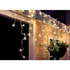 LED vánoční závěs rampouchy 120 LED 3mx0,7m přívod 6m venkovní teplé bílé světlo