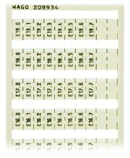Popisovací karta WSB potisk E10.0, E10.1,.. E19.6, E19.7 (1×) bílá WAGO 209-934