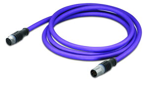 Kabel PROFIBUS, Zásuvka M12B,  přímá, Zástrčka M12B,  přímá, fialová 5pól.