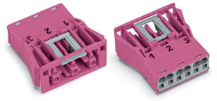 Zásuvka Snap-In 3pól. Kód. B Růžová WAGO 770-783