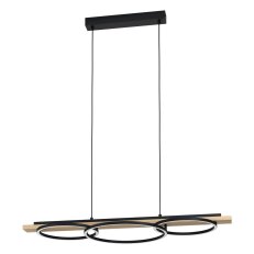 Závěsné svítidlo BOYAL LED černá/dřevo 2X12,5W IP20 EGLO 901714