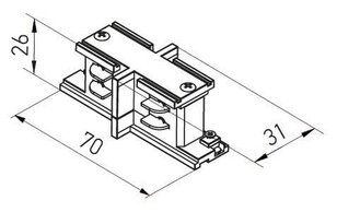 TRACK N 3c LINEAR CONNECTOR BK