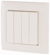 CPAD-00/195 RF Tlačítko 8-bodové 55x55mm kompletní lesklá bílá 3V baterie 173413