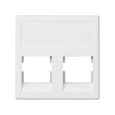 Deska K45 2x RJ bez krytů, NEXANS, čistě bílá KONTAKT SIMON KB085/9