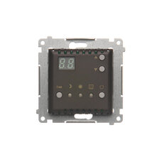 Termostat s displejem, vestavěný senzor teploty, 16(2) A, 230V, hnědá matná
