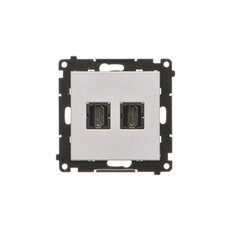 Zásuvka HDMI 2 násobná hliníková matná TGHDMI2.01/143