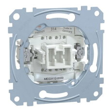 2pólový spínač, Merten, řazení 2, 10 AX, 250V AC, bezšroubové MEG3112-0000