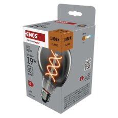 LED žárovka DECO SMOKED G95, E27, 4,5 W (19 W), 180 lm, flame EMOS Z52311