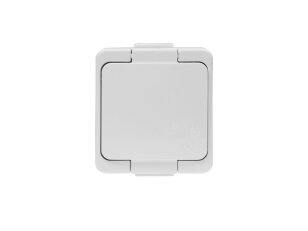 NT-16S zásuvka jednonásobná 2p+Z 16A/250V s víčkem IP44 bílá ABEX