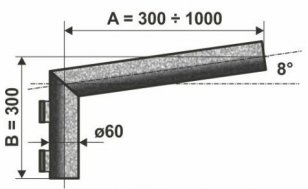 SKS 1 - 500 výložník lomený, stěnový AMAKO 1210500060