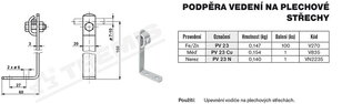 Podpěra vedení na plechové střechy PV 23 (FeZn) TREMIS V270