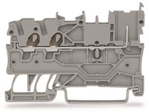 Základní svorka-2 vodiče/1pin, na DIN lištu, Push-in CAGE CLAMP, šedá