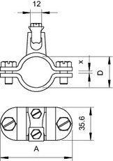 OBO 952 Z 1 1/4 Uzemňovací příchytka pro pásovou ocel 1 1/4'' Ocel žár.zinek