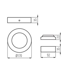 Přisazené LED svítidlo CARSA V2LED 12W-NW-B KANLUX 33532