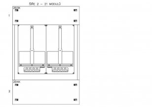 Konstrukce elektroměrová 2-16, 1-řadá, plastové panely SCHRACK CSIL125216