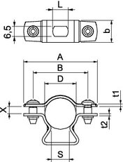 OBO ASL 733 20 A2 Distanční příchytka s připojovacím závitem M6 17-20mm Nerez