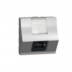 Unica Zásuvka datová zkosená RJ45 Kat.6 STP, 2M, Aluminium SCHNEIDER NU340730