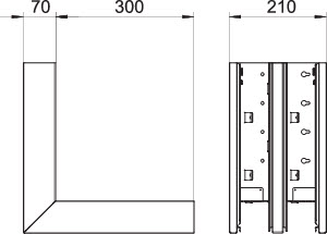 Vnější roh OBO GS-DA70210RW, pro kanál Rapid 80, 70x210mm, čistě bílá Ocel