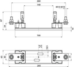 Pojistkový spodek PK2XL M10-M10 1500V 1p NH 2XL ETI 004132019