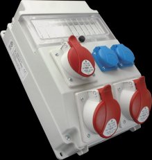 Zásuvková rozvodnice 2x3243+1x1643+2x230V, 11 modulové okénko, IP54 ROS 11/X-51