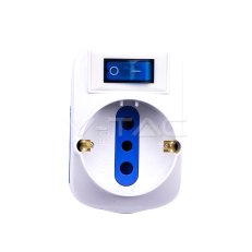 16A Adaptor plug (polybag + card) - whit