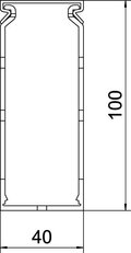OBO HFVDK 10040 lgr Propojovací kanál LK4H bezhalogenový 100x40x2000 světle šedá