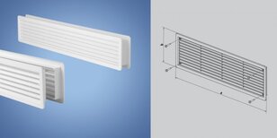 149180 Mřížka větrací dveřní VM, 500 x 90 D, 2 ks, B EURO NÁŘADÍ 149180