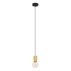 Závěsné svítidlo POZUETA 1 E27 černá/dřevo 1X40W EGLO 900801