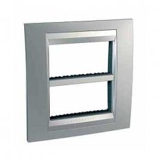 Schneider MGU49.424.038 Krycí rámeček Top 2x4 moduly, Cromo mat/alu