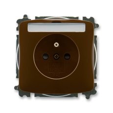 ABB TANGO Zásuvka s ochr. kolíkem s clonkami s popis. polem hnědá 5519A-A02352 H