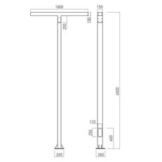 XTORRE STREET LIGHT 4Mr 2x40W 4000K T2-S