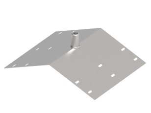 Kovový podstavec jímací tyče pro montáž na hřeben, rozměr 270x300mm, Inox 511313