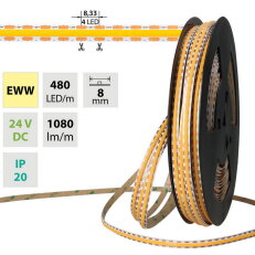 LED pásek COB EWW, 480LED/m, 12W/m, DC 2