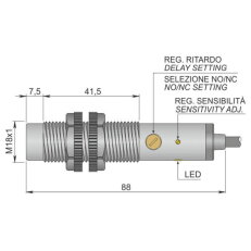 Kapacitní senzor d18 mm AECO SC18SP-AE10 TD1' NO/NC