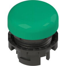 Světelná čočka d22mm, Čočka: bez symbolu, Zelená, Plochý, plast, černá, IP67