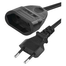 Dvoužilový pohyblivý přívod 5 m, 1 zásuvka, černý, PVC, 0,75 mm2 EMOS PC01305