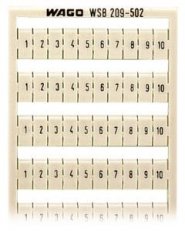 Popisovací karta WSB s potiskem 1-10 (10×) neflexibilní bílá Wago 209-502