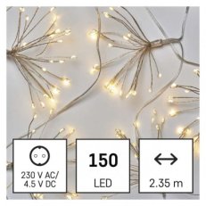 LED světelný řetěz svítící trsy, nano, 2,35 m, vnitřní, teplá bílá, časovač