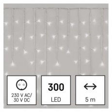 LED vánoční rampouchy 5 m venkovní i vnitřní studená bílá ovladač časovač