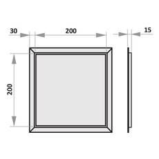 LP 2020U hliníková revizní dvířka do sádrokartonu 200x200 mm Eleman 1008301